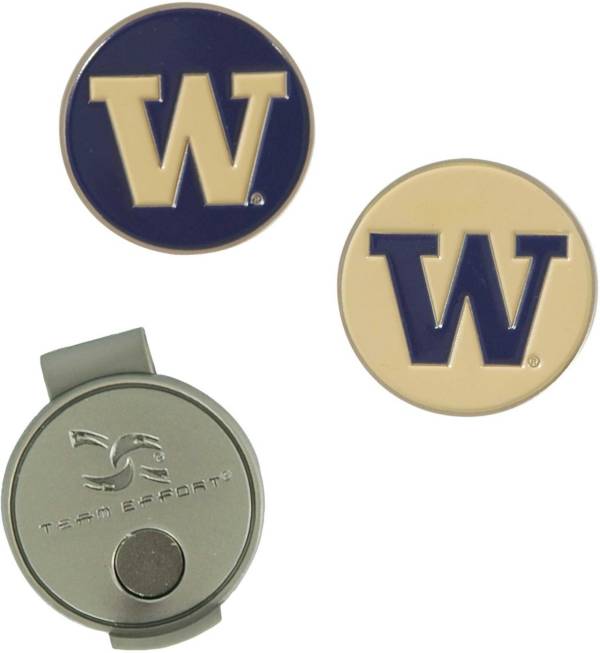 Team Effort Washington Huskies Hat Clip and Ball Markers Set