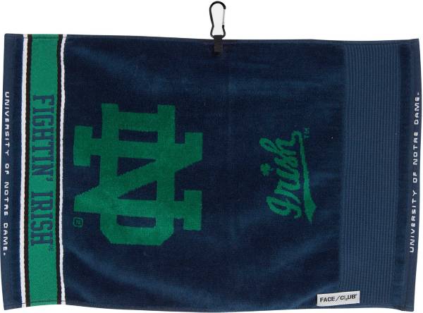 Team Effort Notre Dame Fighting Irish Face/Club Jacquard Golf Towel