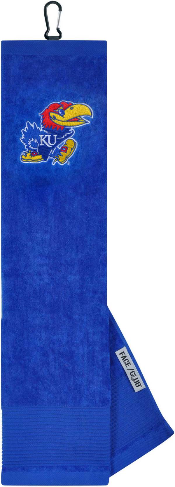 Team Effort Kansas Jayhawks Embroidered Face/Club Tri-Fold Towel