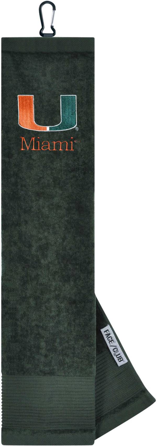 Team Effort Miami Hurricanes Embroidered Face/Club Tri-Fold Towel