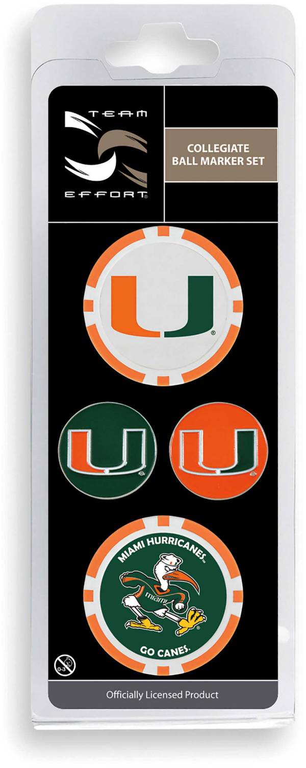 Team Effort Miami Hurricanes Ball Marker Set