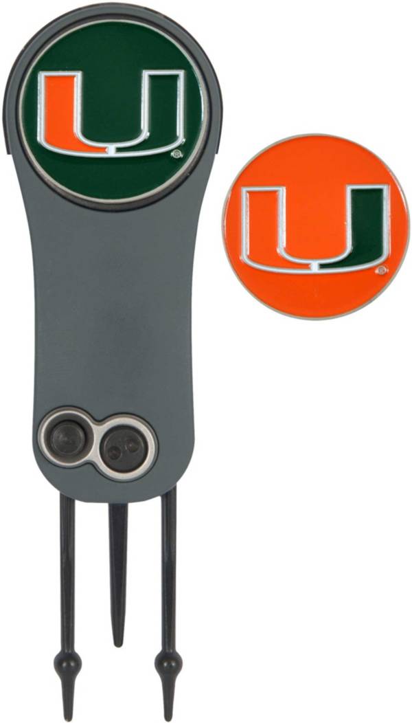 Team Effort Miami Hurricanes Switchblade Divot Tool and Ball Marker Set