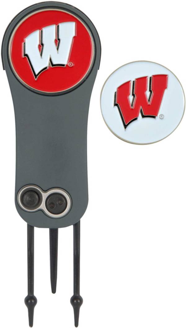 Team Effort Wisconsin Badgers Switchblade Divot Tool and Ball Marker Set