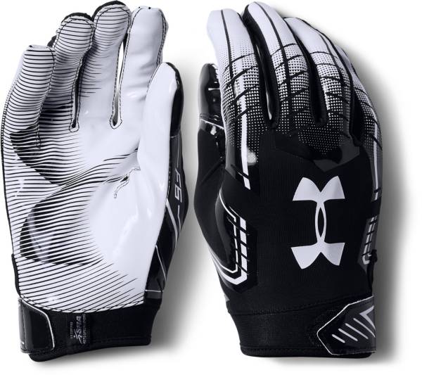 Under Armour Adult F6 Football Receiver Gloves Size L Black/White NWT 