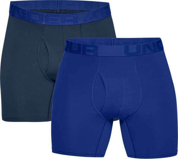Under Armour Herren Tech Mesh 6in 2 Pack atmungsaktive Boxershorts für Männer komfortable Unterwäsche mit Hosenschlitz