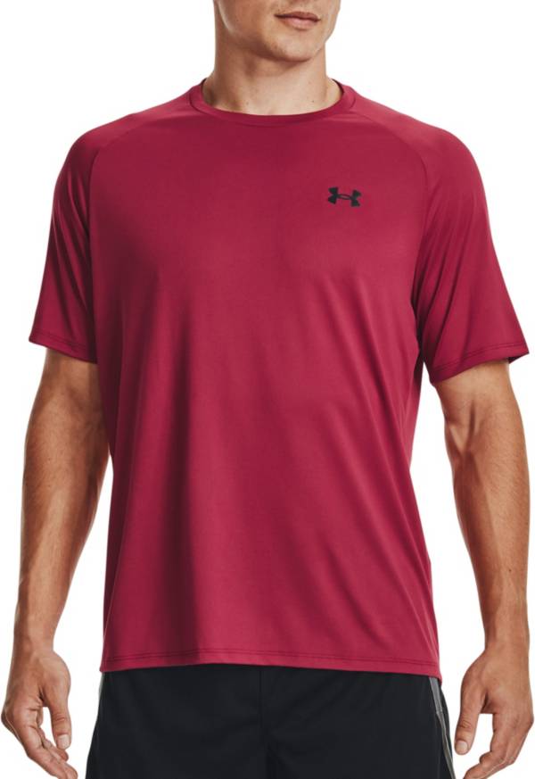 Under Armour Mens Tech Graphic T Shirt Tee Top Red Sports Running Breathable 