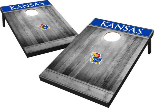 Wild Sports Kansas Jayhawks NCAA Grey Wood Tailgate Toss