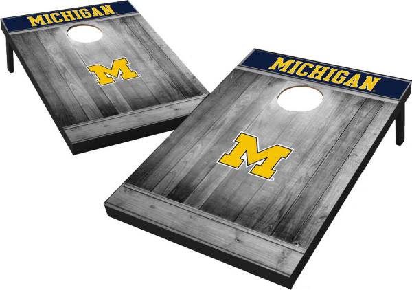 Wild Sports Michigan Wolverines NCAA Grey Wood Tailgate Toss