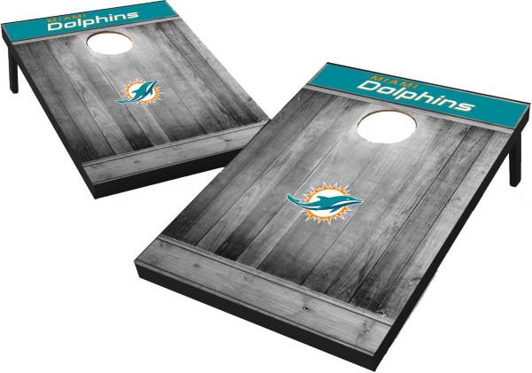Miami Dolphins Grey Wood Tailgate Toss