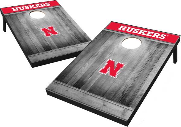 Wild Sports Nebraska Cornhuskers NCAA Grey Wood Tailgate Toss