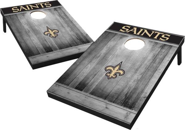 New Orleans Saints Grey Wood Tailgate Toss