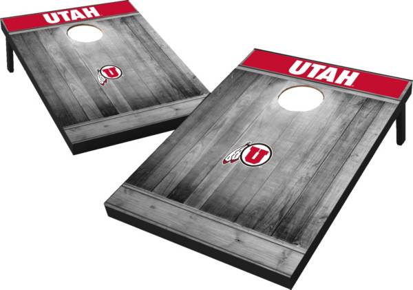 Wild Sports Utah Utes NCAA Grey Wood Tailgate Toss