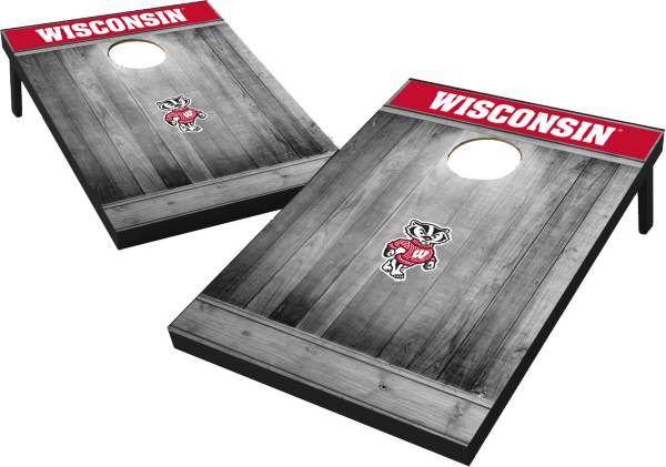 Wild Sports Wisconsin Badgers NCAA Grey Wood Tailgate Toss