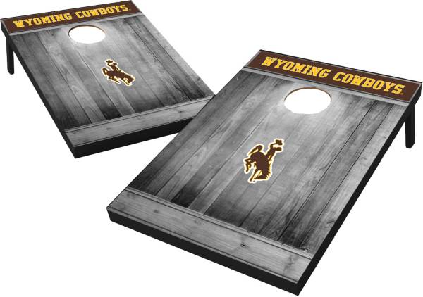 Wild Sports Wyoming Cowboys NCAA Grey Wood Tailgate Toss