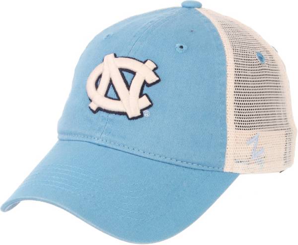 Zephyr Men's North Carolina Tar Heels Carolina Blue/Cream Trucker Logo Snapback Hat