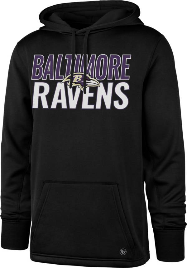 ‘47 Men's Baltimore Ravens Tech Fleece Black Performance Hoodie