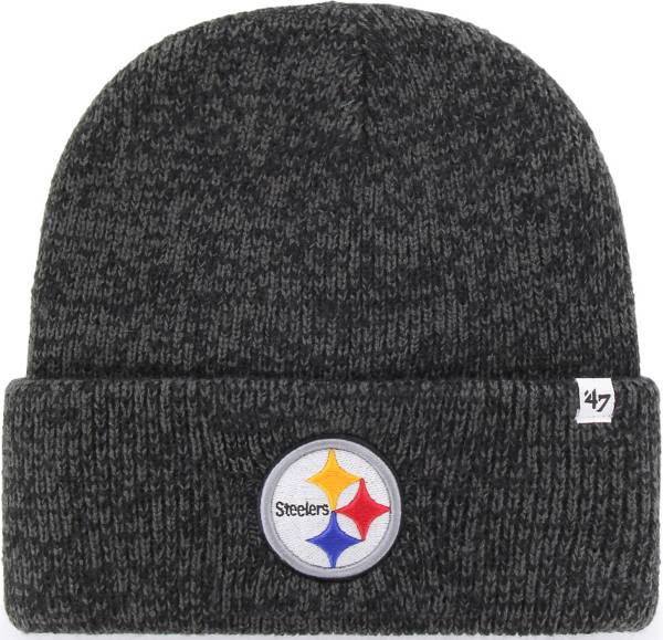 47 Men's Pittsburgh Steelers Brainfreeze Black Cuffed Knit Hat