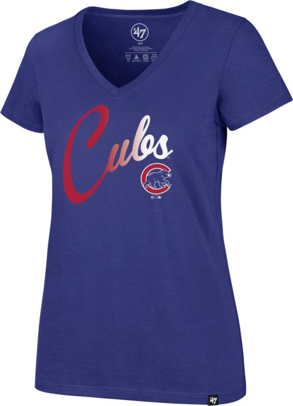 ‘47 Women's Chicago Cubs Royal Ultra Rival V-Neck T-Shirt