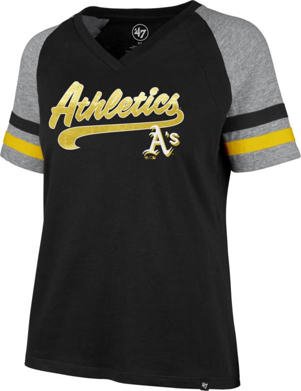 ‘47 Women's Oakland Athletics Black Pavilion V-Neck T-Shirt