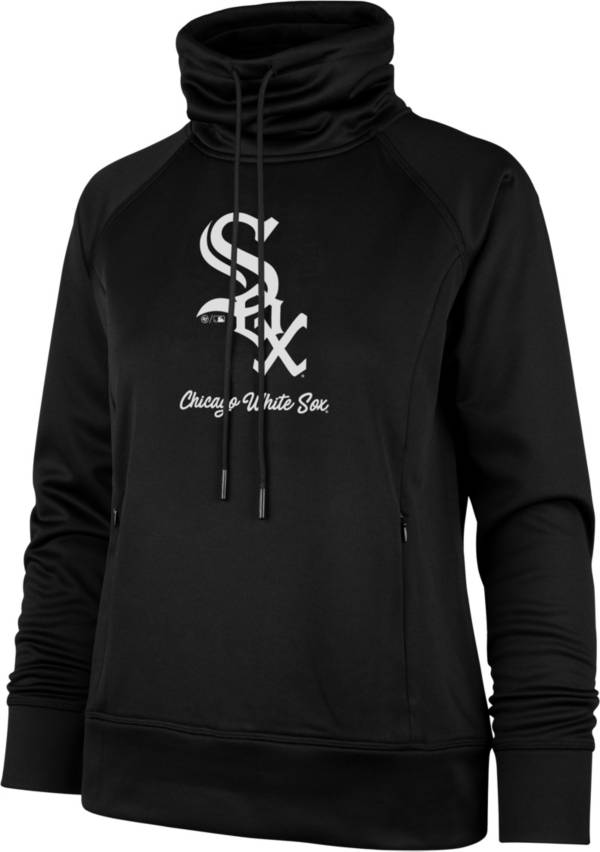 ‘47 Women's Chicago White Sox Black Tech Fleece Funnel Neck Pullover