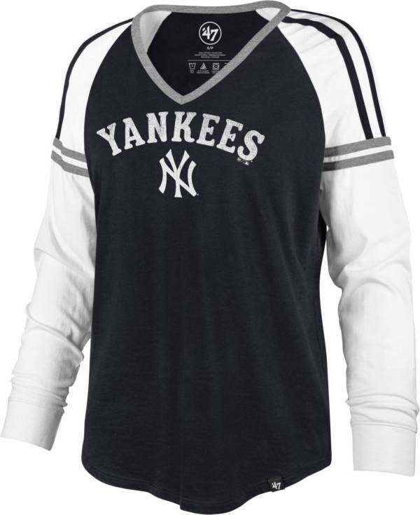 ‘47 Women's New York Yankees Navy Prime Long Sleeve V-Neck T-Shirt product image