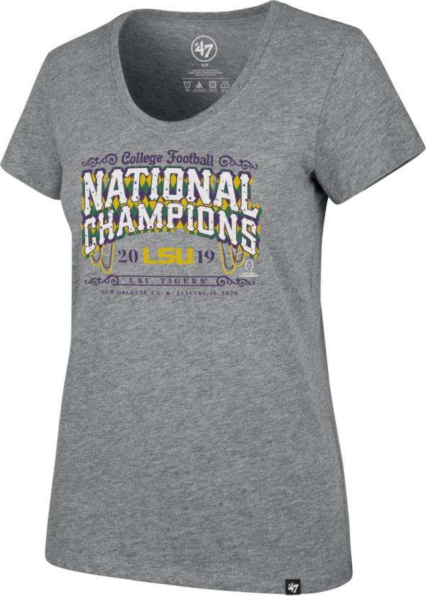 ‘47 Women's 2019 National Champions LSU Tigers Scoop Neck Club T-Shirt