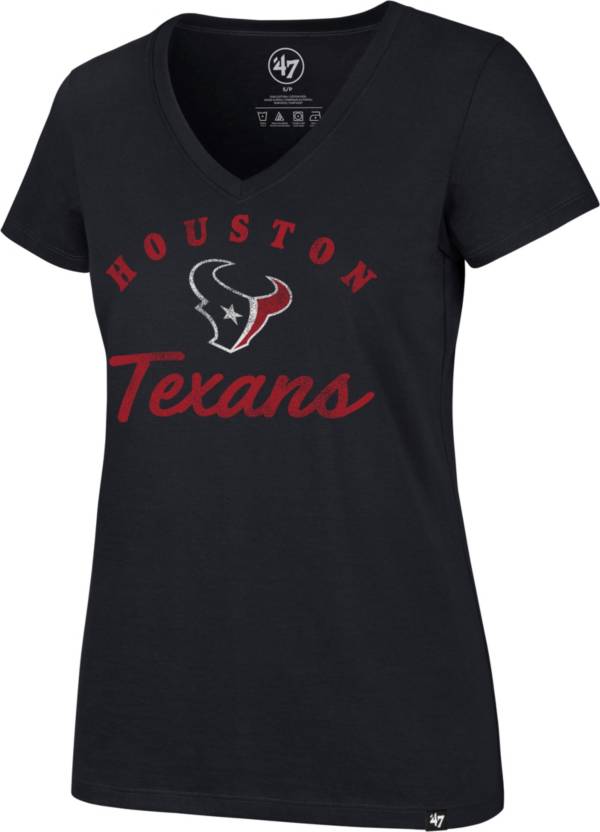 ‘47 Women's Houston Texans Script Rivalry V-Neck Navy T-Shirt