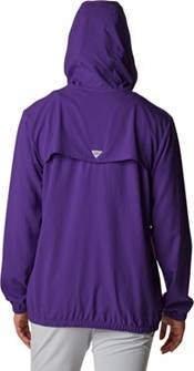 Columbia Women's LSU Tigers Purple PFG Tamiami Quarter-Snap Long Sleeve Hooded Shirt product image