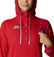 Columbia Women's Ohio State Buckeyes Red Tamiami Quarter-Snap Long Sleeve Hooded Shirt product image