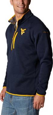 Columbia Men's West Virginia Mountaineers Blue Canyon Point Half-Zip Pullover Fleece Jacket product image