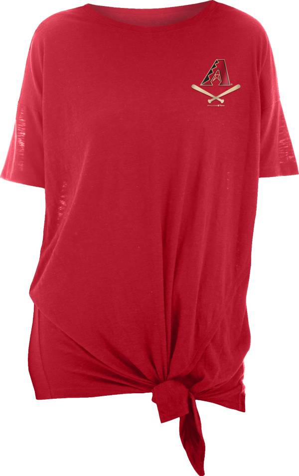 New Era Women's Arizona Diamondbacks Red Slub Side Tie T-Shirt