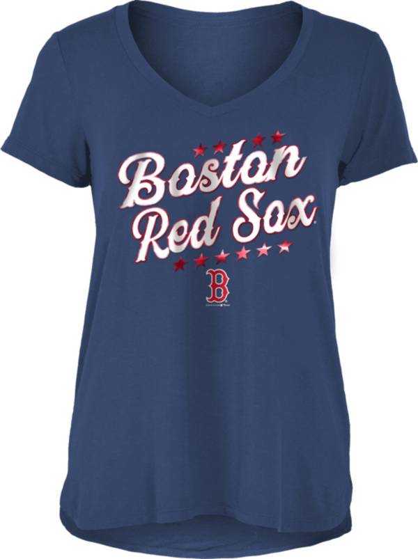 New Era Women's Boston Red Sox Navy Rayon Spandex V-Neck T-Shirt