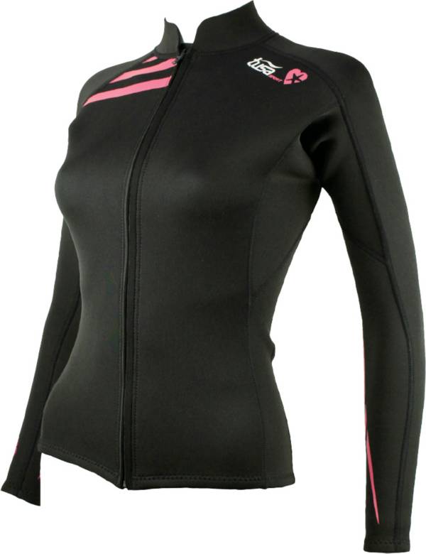 Professional Women's 2mm Neoprene Long Sleeve Wetsuit Top for Water Sports 