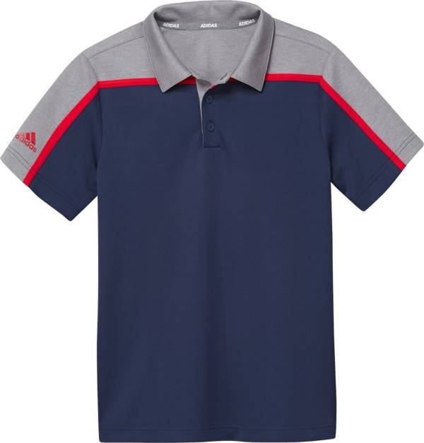 adidas Boys' Heather Colorblock Golf Polo