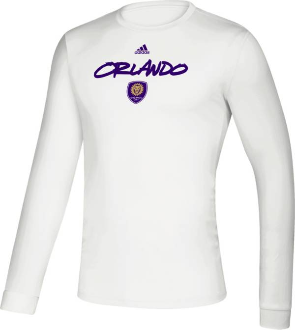 adidas Men's Orlando City Wordmark White Long Sleeve Shirt