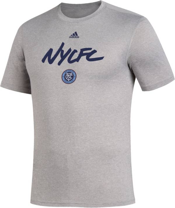 adidas Men's New York City FC Wordmark Gray T-Shirt