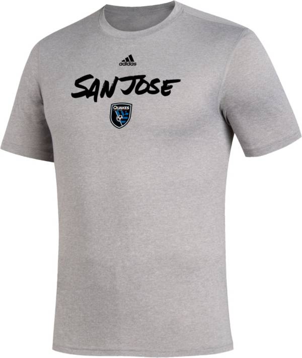 adidas Men's San Jose Earthquakes Wordmark Gray T-Shirt