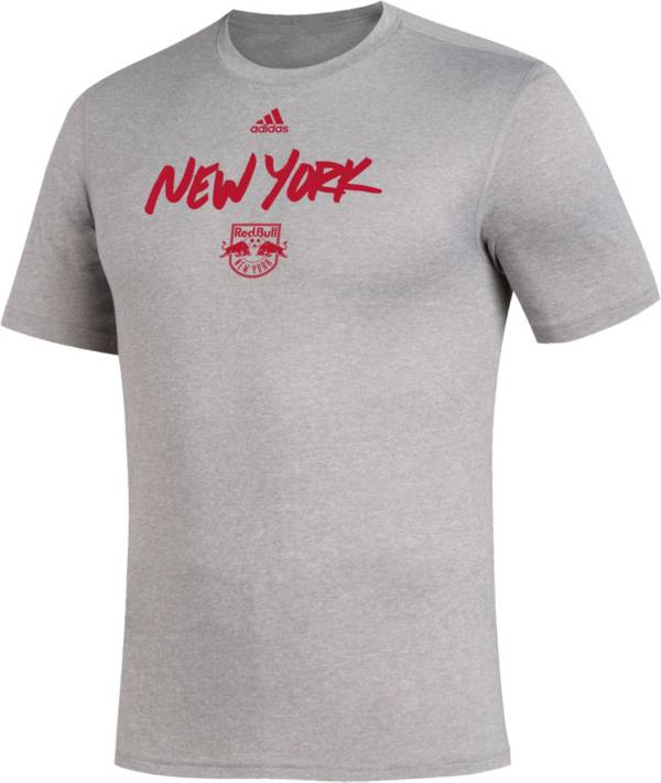 adidas Men's New York Red Bulls Wordmark Gray T-Shirt