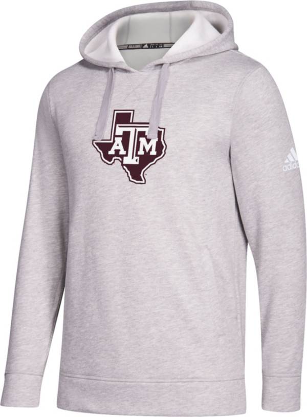 adidas Men's Texas A&M Aggies Grey Logo Fleece Pullover Hoodie