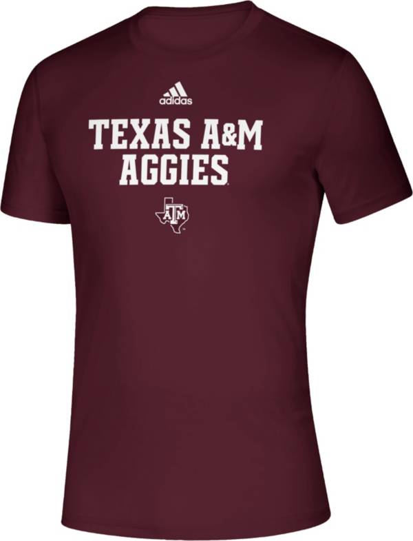 adidas Men's Texas A&M Aggies Maroon Locker Room Word Performance T-Shirt