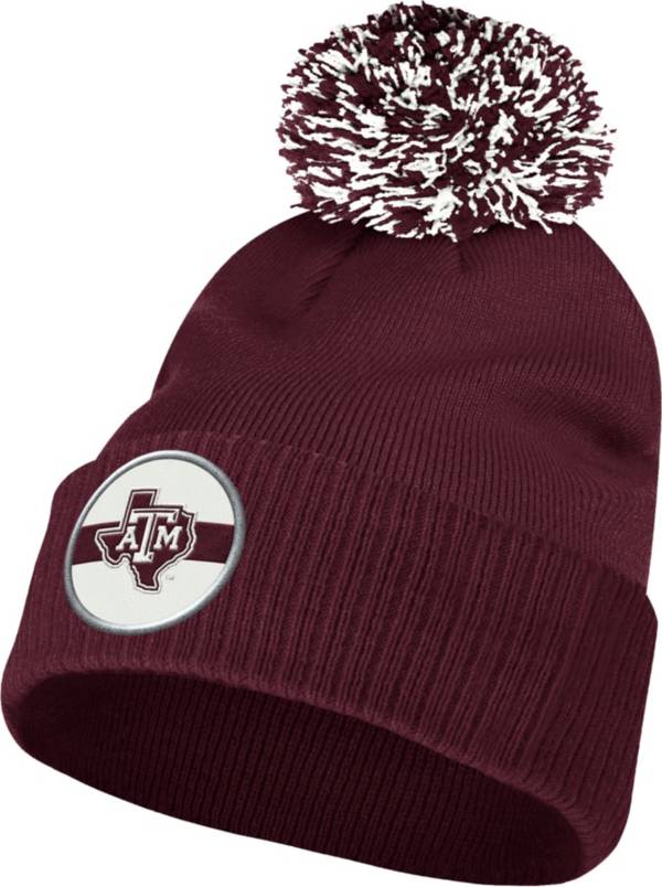 adidas Men's Texas A&M Aggies Maroon Cuffed Pom Knit Beanie