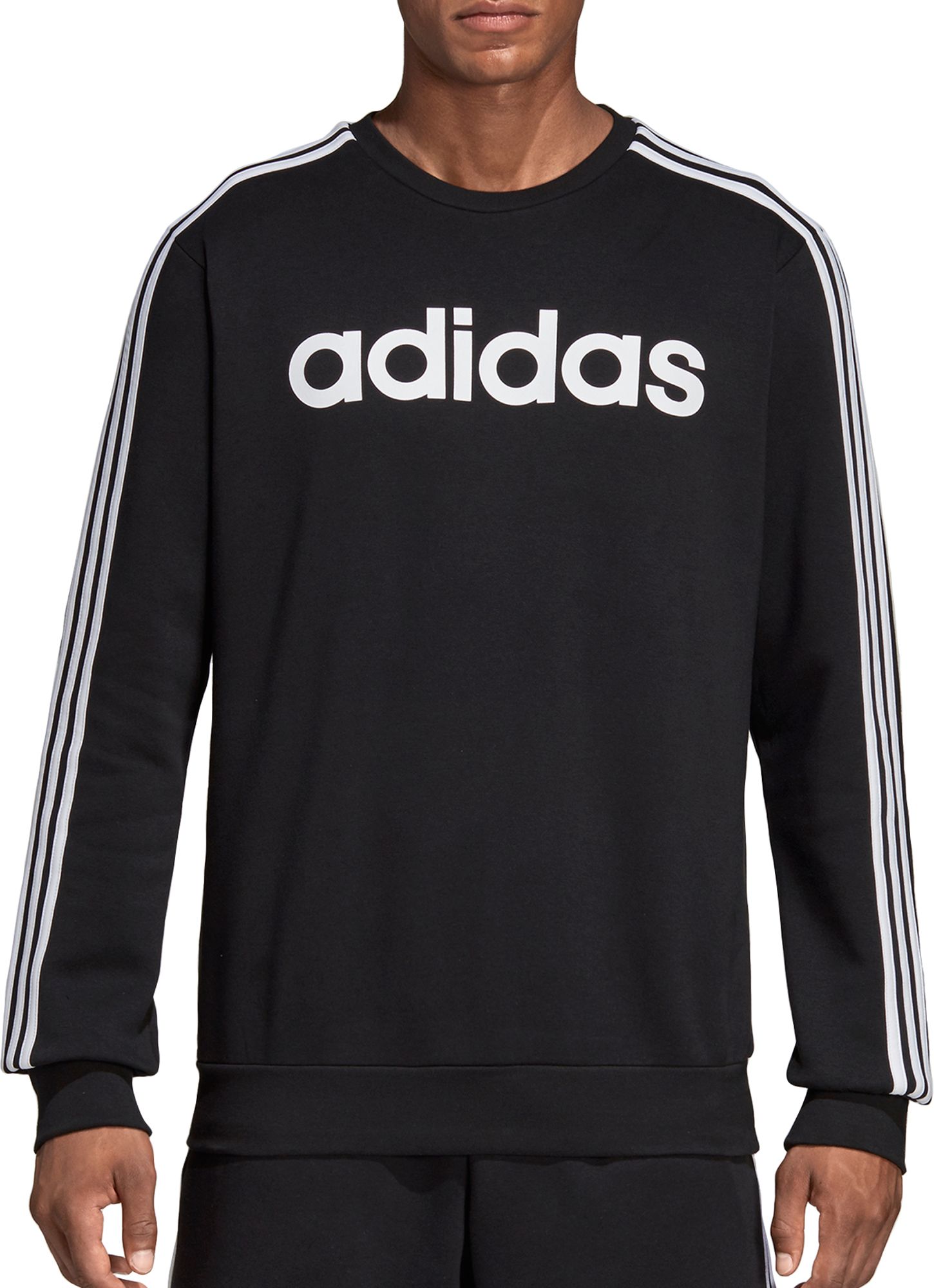 adidas black sweatshirt 3 stripe