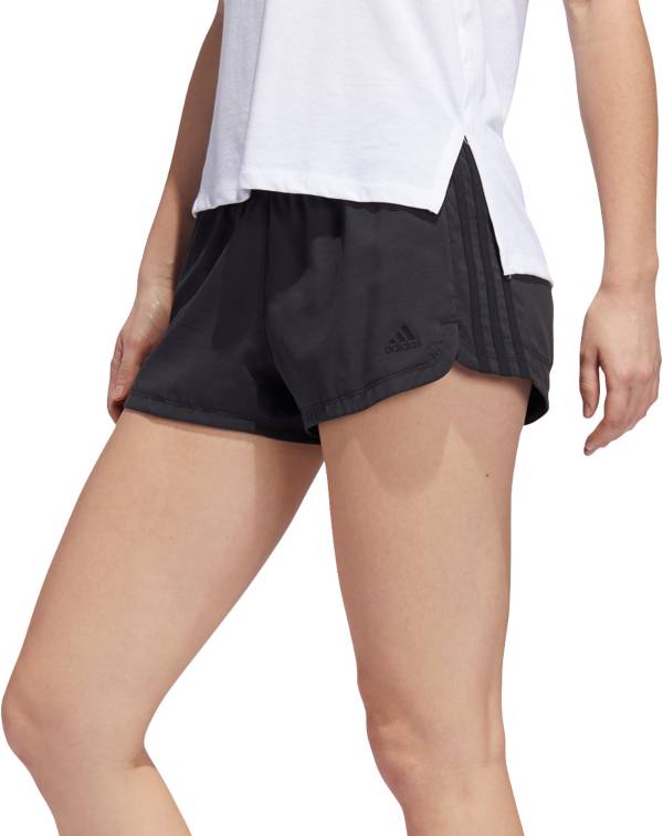 adidas Women's Pacer 3Stripe Heather Woven Shorts