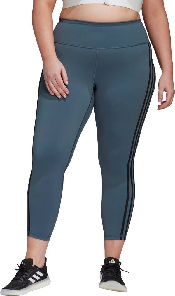 adidas Women's Plus Size Believe This 2.0 3-Stripes 7/8 Tight
