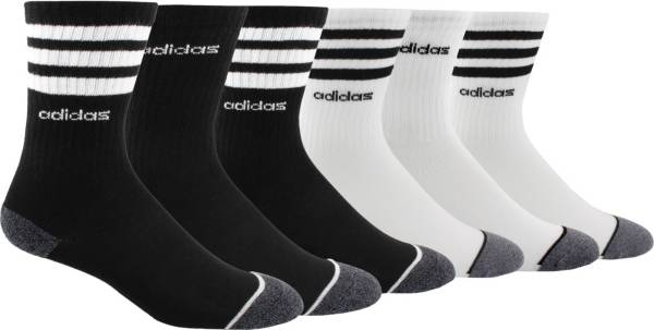adidas Youth 3-Stripes Crew Socks - 6 Pack