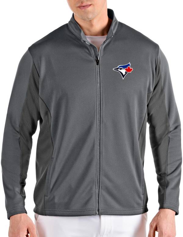 Antigua Men's Toronto Bluejays Grey Passage Full-Zip Jacket