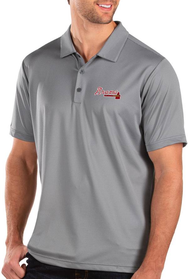 Antigua Men's Atlanta Braves Grey Balance Polo