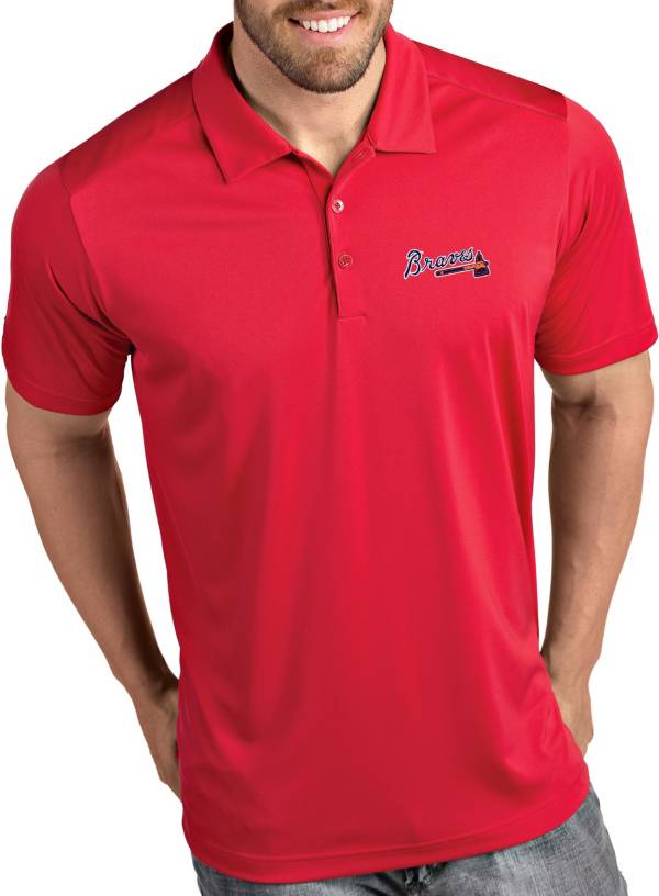 Antigua Men's Atlanta Braves Tribute Red Performance Polo