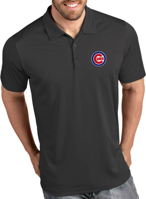 Antigua Men's Chicago Cubs Tribute Grey Performance Polo