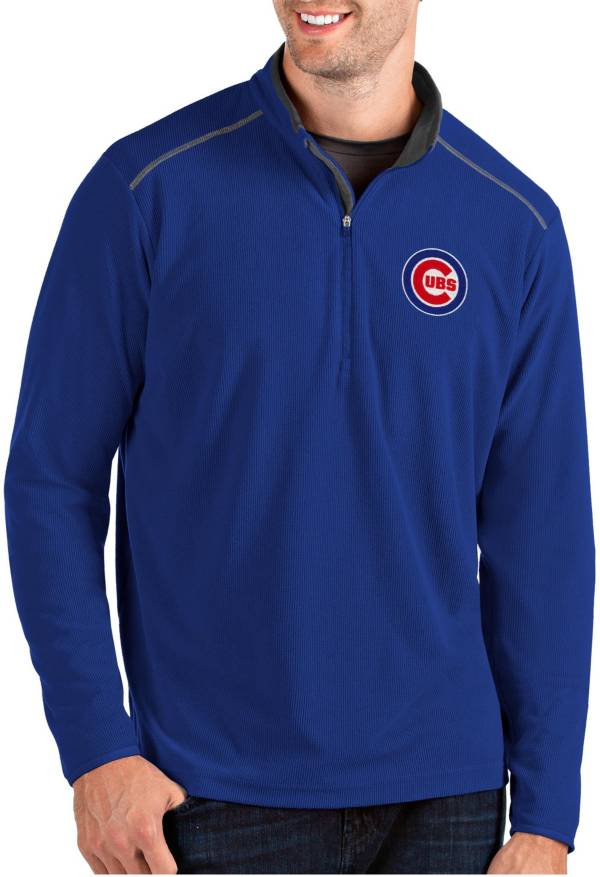 Antigua Men's Chicago Cubs Royal Glacier Quarter-Zip Pullover